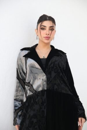 بليزر شيفون مخمل طبيعي