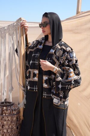 بشت بيور لينن مطرز ترتر