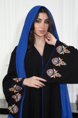 عبايه كوبا مطرز ازرق