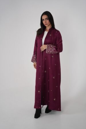 عباية لينن x حرير مع الشك و تطريز