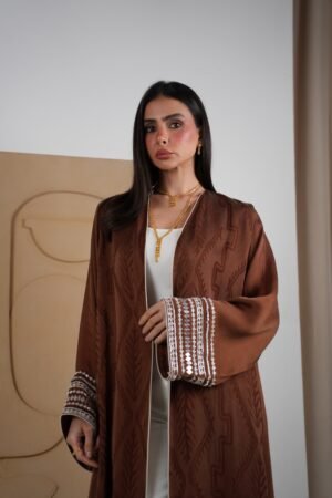 عباية حرير مشجر مع الشك