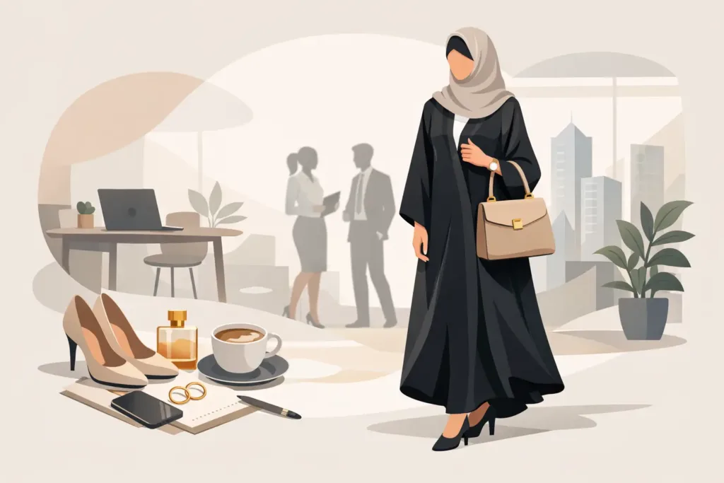 كيفية تنسيق عباية للدوام بإطلالة أنيقة
