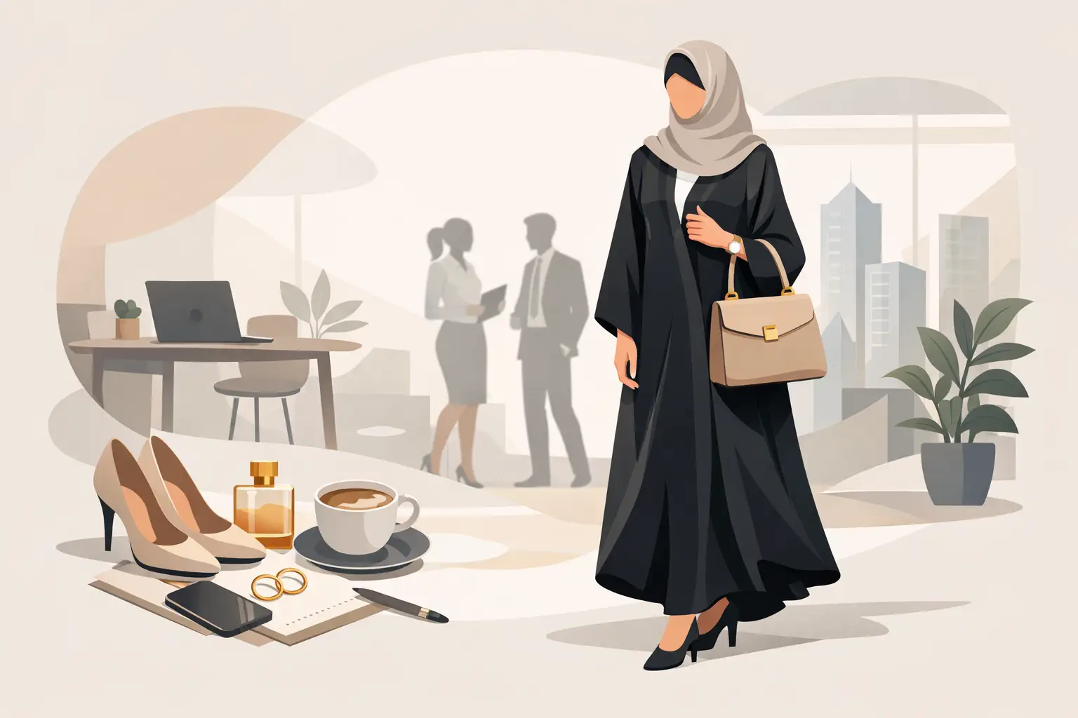 كيفية تنسيق عباية للدوام بإطلالة أنيقة