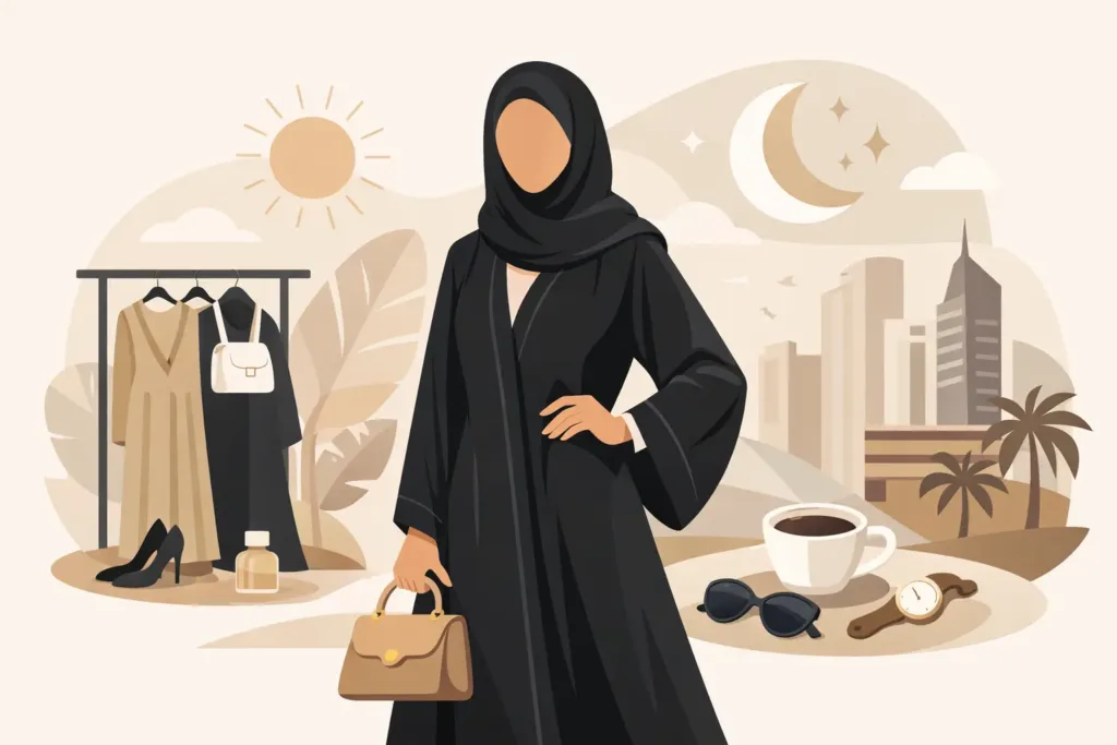 أفكار تنسيق العباية السوداء لإطلالات يومية راقية