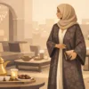 تنسيق عباية جاكار للضيافة بإطلالات أنيقة