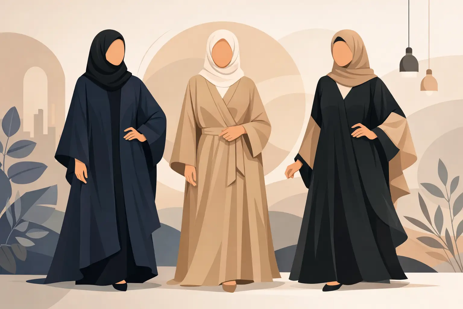 موديلات عباءات تخفي الامتلاء بإطلالة أنيقة
