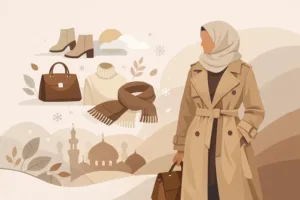 طريقة تنسيق ترانشكوت شتوي بإطلالات محتشمة