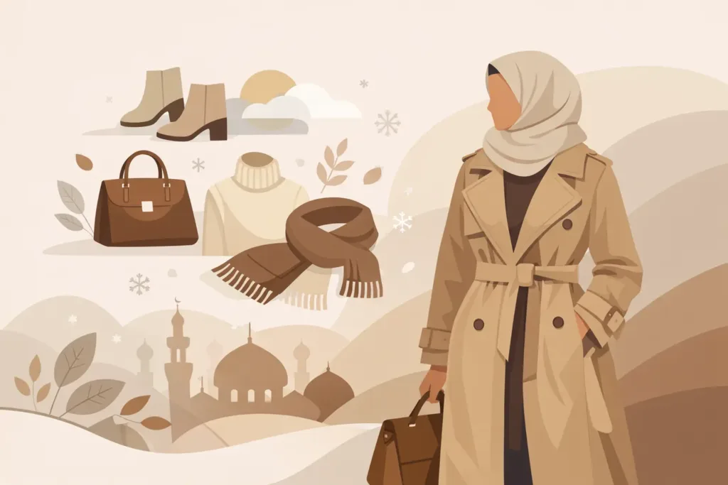 طريقة تنسيق ترانشكوت شتوي بإطلالات محتشمة