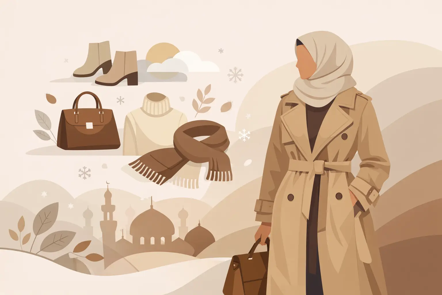 طريقة تنسيق ترانشكوت شتوي بإطلالات محتشمة