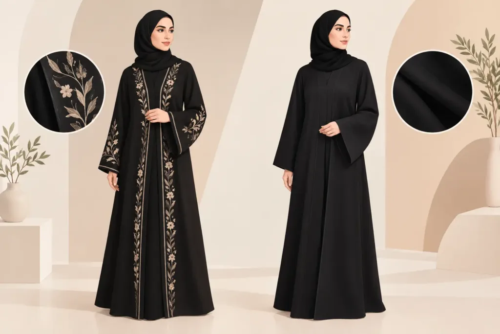 عبايات مطرزة وسادة أم سادة؟ اختاري ما يلائمك